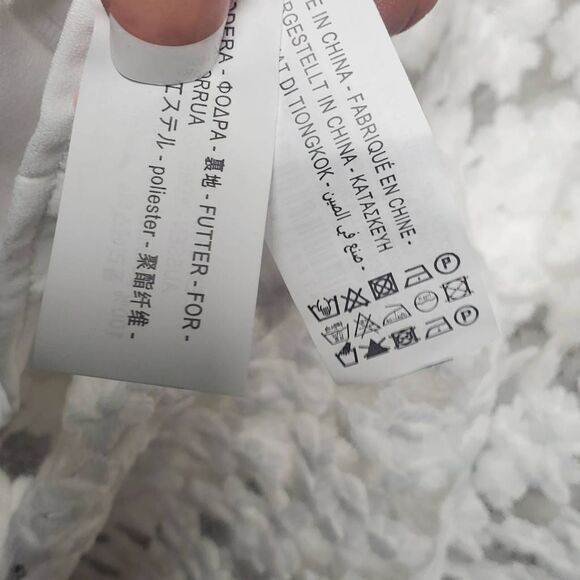 Zara Flower Lace Textured Long Sleeve Babydoll Mini Dress Size M - Picture 9 of 13